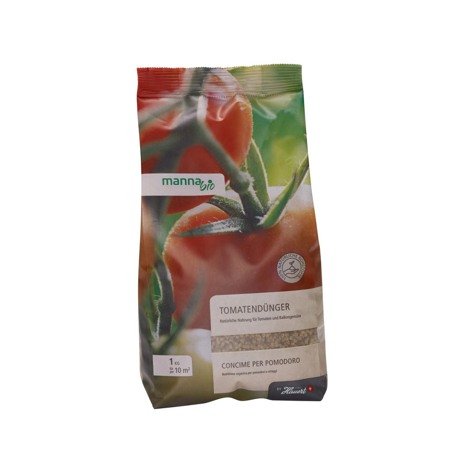 Manna Bio Granulierter Bio Tomatendünger für Fruchtgemüse wie Tomaten, Gurken, Paprika und Zucchini, 1 kg - Bild 2