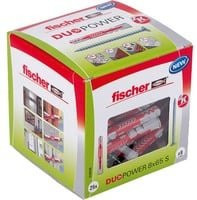 Fischer DUOPOWER Allzweckdübel aus Nylon, Farbe: Grau und Rot, Durchmesser: 8 mm, Länge: 65 mm - Bild 1