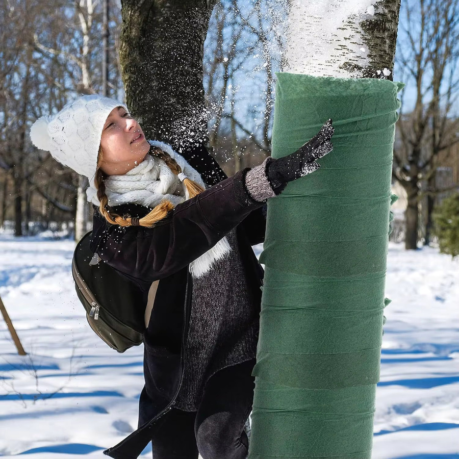 Frostsicherer Winter-Pflanzenschutzstoff als Baumwickel und Landschaftsisoliertuch für Bäume und Sträucher in Grün - Bild 4