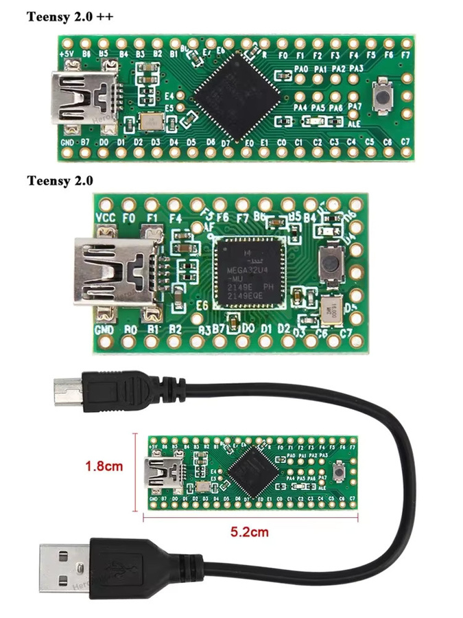 HeroAngel USB AVR Entwicklungsboard für Teensy 2.0++ ISP U Disk Keyboard Mouse in Grün - Bild 3