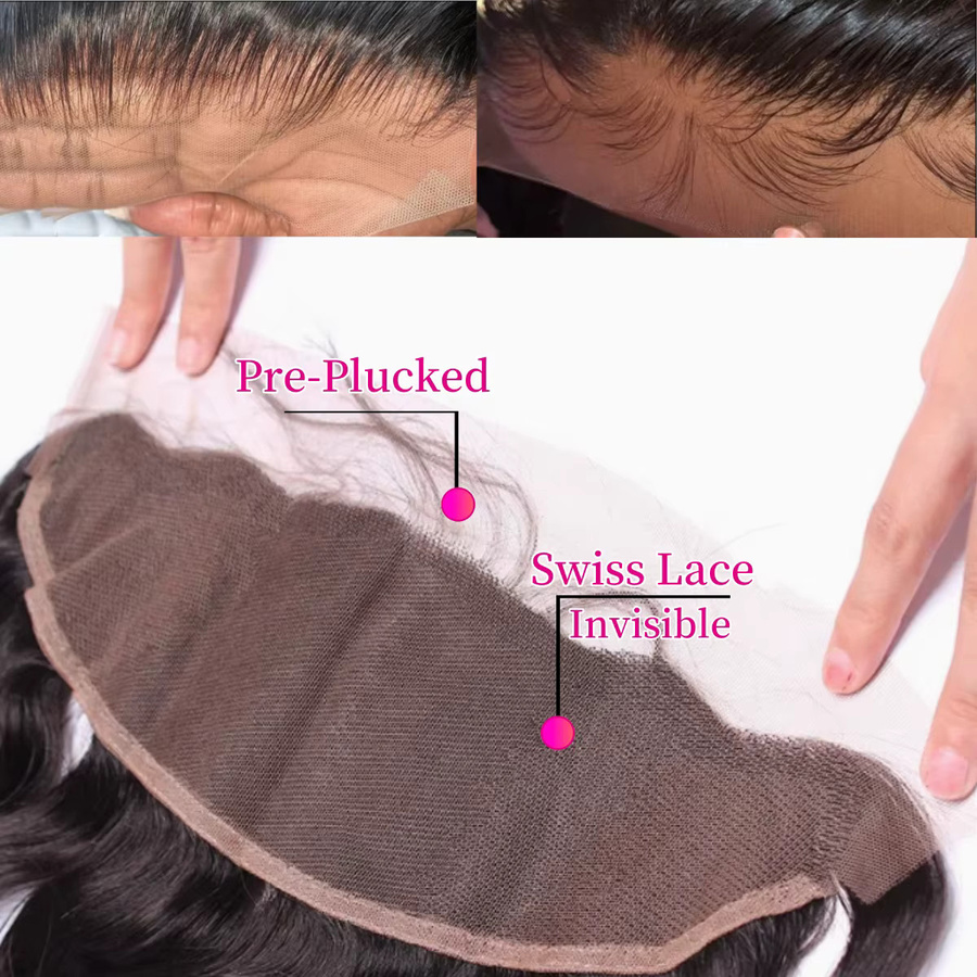 Linhua Body Wave Lace Frontal, 13x4, brasilianisches Virgin-Haar - Bild 3