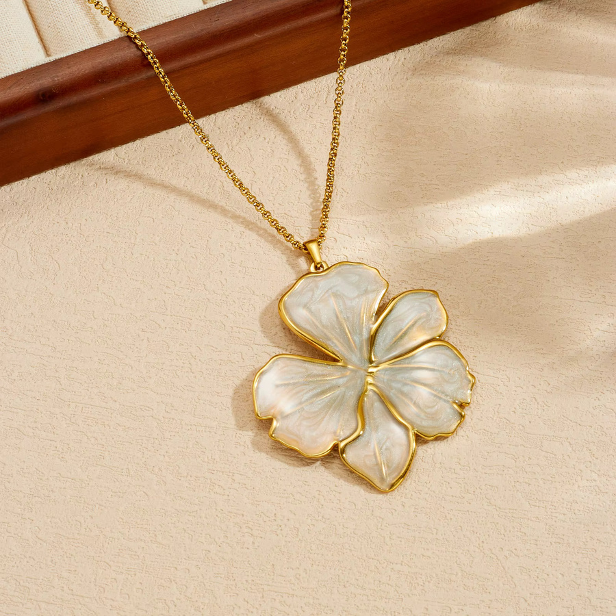 DIEYURO Halskette Edelstahl, Blumenanhänger, Gold, Damen - Bild 4