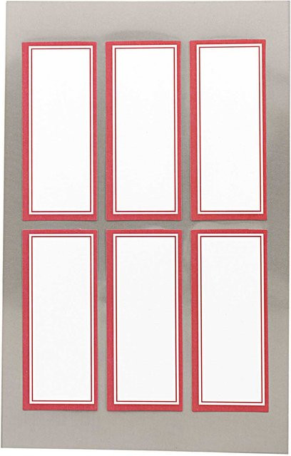 Rico Design Paper Poetry Office Sticker Etiketten mit rotem Rahmen, B: 6 cm, H: 2,5 cm, 4 Bogen - Bild 1