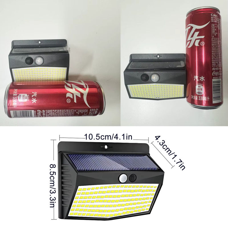 4er-Set Solar Wandleuchten mit 138 LED und Bewegungssensor, Wasserdichte Outdoor Solar Gartenlampen in Schwarz mit warmweißem Licht - Bild 6