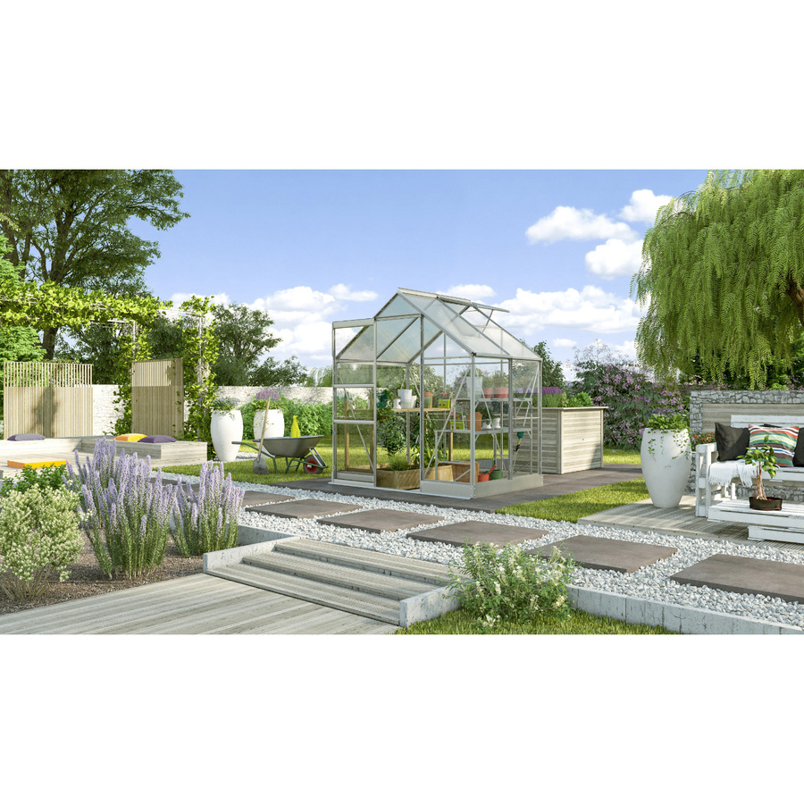 Vitavia Gewächshaus Kapitol 2500 mit Kombiverglasung und Schiebetür, Aluminium eloxiert, 2,5 m² - Bild 3