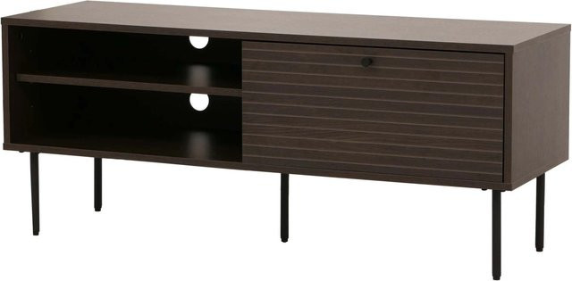 MCW TV-Rack MCW-N78 Lowboard im skandinavischen Stil aus Metall und Holz in Dunkelbraun, B/T/H: 120 x 40 x 50 cm - Bild 2