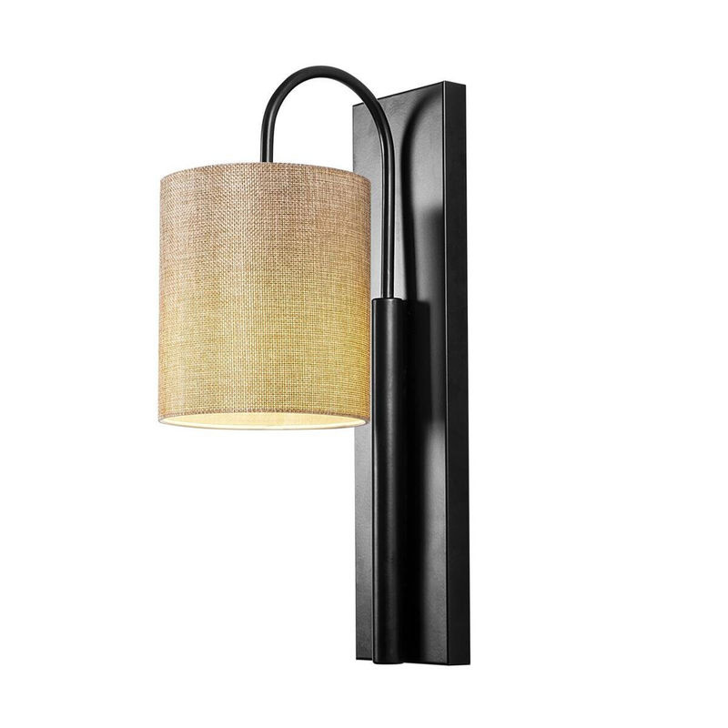 Opviq Wandleuchte modern in Schwarz und Creme aus Eisen und Stoff, B/H/T: 20 x 42 x 14 cm, E27 - Bild 2