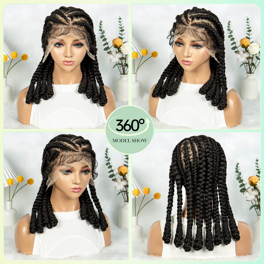 KIMA Cornrow geflochtene Perücke, 16 Zoll, synthetisch, Damen - Bild 4