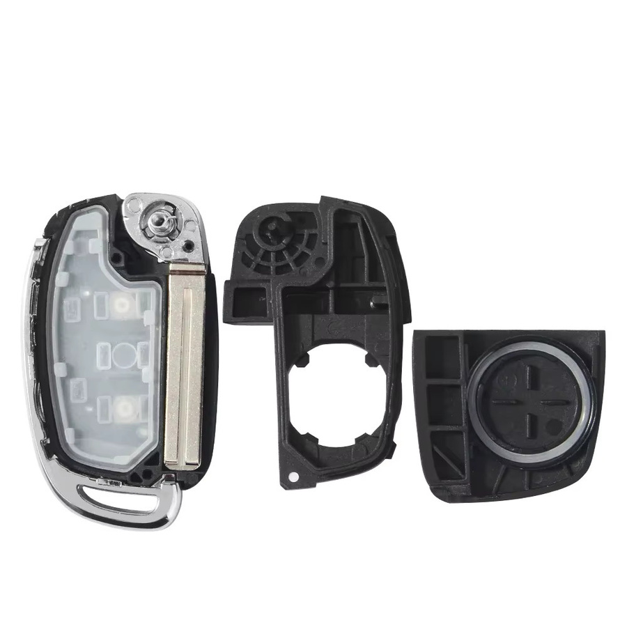 KEYYOU Horizontales Klapp-Autoschlüsselgehäuse für Hyundai Solaris Creta Ix25 Kona Tucson Sonata I40 Elantra Ix35 I20 Ix45 in Schwarz - Bild 2