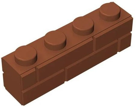 Gobricks 15533 Stein Modifiziert 1x4 Mauerwerk Profil, Bausteine, Braun - Bild 1
