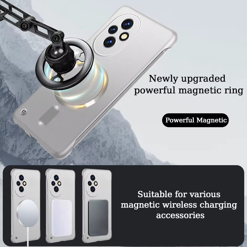 Ultradünne rahmenlose magnetische MagSafe Handyhülle für HONOR Pro Magic Lite Serie in Rot - Bild 4