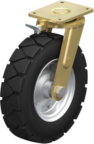 Blickle Lenkrolle LS-VLE 410K-RI4 mit Feststeller, schwarz/mehrfarbig, Rad-Durchmesser: 405 mm, Tragfähigkeit: 950 kg - Bild 1