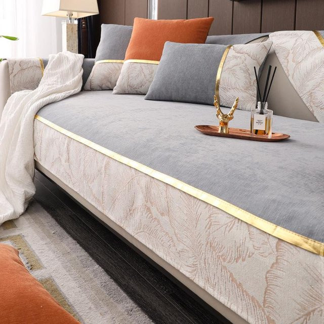 Super Six Chenille-Sofabezug in Grau, moderner und weicher Couch-Schutzbezug für dein Wohnzimmer, B/T/H: 70 x 70 x 0 cm - Bild 1