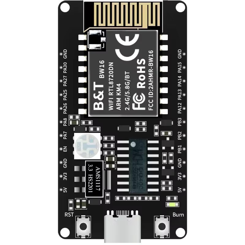 BW16 KIT ESP RTL8720DN NodeMCU Wi-Fi und Bluetooth Modul mit 4MB Flash und IPEX Anschluss in Schwarz - Bild 3