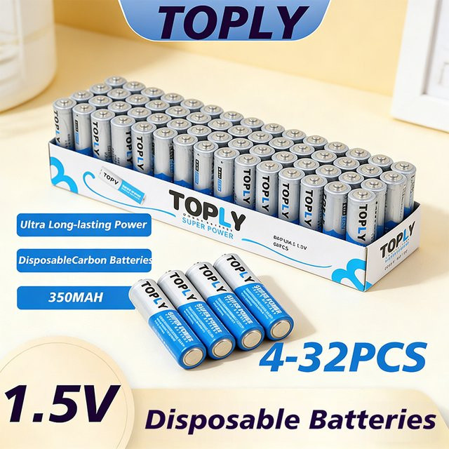 NDNNAS AA-Batterie Einweg 1,5V Kohlenstoff-Zink Trockenbatterien in Silber - Bild 1