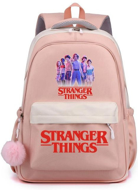 3-teiliges Schulrucksack-Set für Schüler in Pink aus Oxford-Stoff mit Schultasche, Schultergurt und Federmäppchen - Bild 1