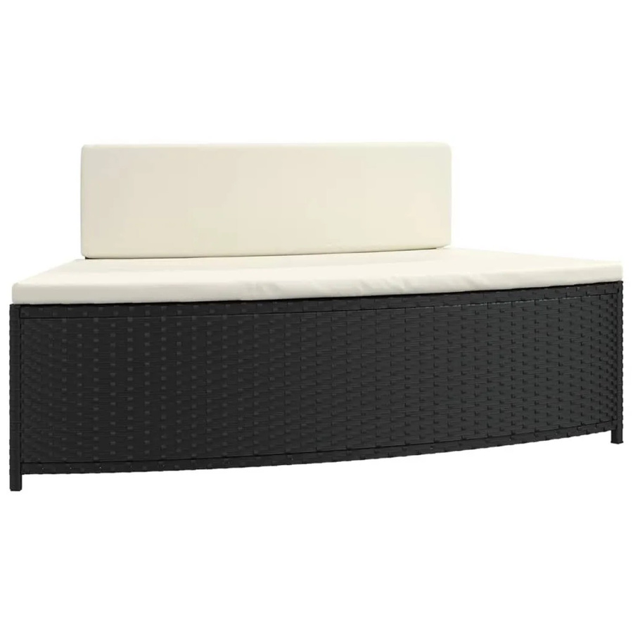 vidaXL Whirlpool-Bänke mit Auflagen, 2er-Set, Schwarz, Polyrattan - Bild 2
