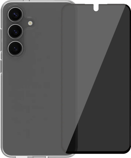 BlueBuilt Samsung Galaxy S25 Transparentes Backcover mit Panzerglas und Blickschutzfilter - Bild 1