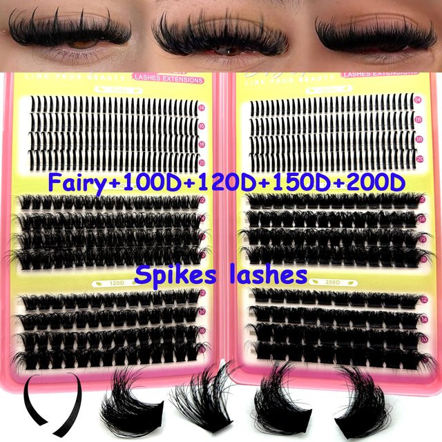 MKYDCG Wimperncluster Spikes, Black, Unisex - Bild 1
