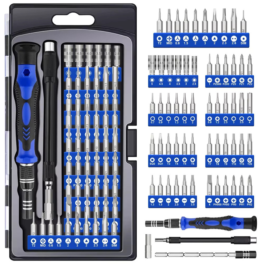 62-in-1 Präzisions-Schraubendreher-Set aus CR-V-Stahl mit magnetischer Verlängerung und flexibler Welle für Telefon und PC Reparaturen - Bild 2