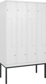 C+P Z-Spind Classic PLUS Spind mit 8 Fächern und Zylinderschloss, Farbe: Grau, H x B x T: 212 x 120 x 50 cm - Bild 1