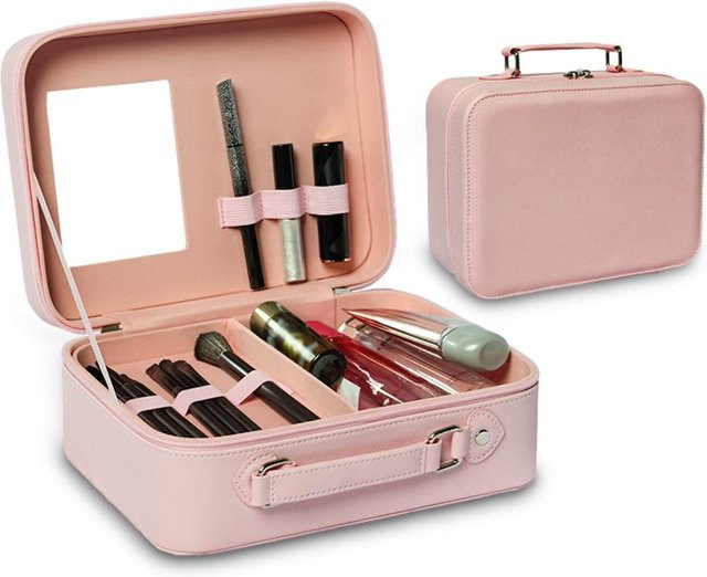 Neoglint Reise-Make-up-Koffer mit Spiegel, Rosa, Unisex - Bild 1