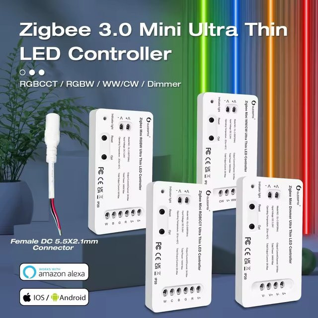 GLEDOPTO Zigbee 3.0 Mini RGBCCT RGBW LED-Lichtstreifen-Controller mit Alexa Sprachsteuerung und App-Steuerung in Weiß - Bild 1