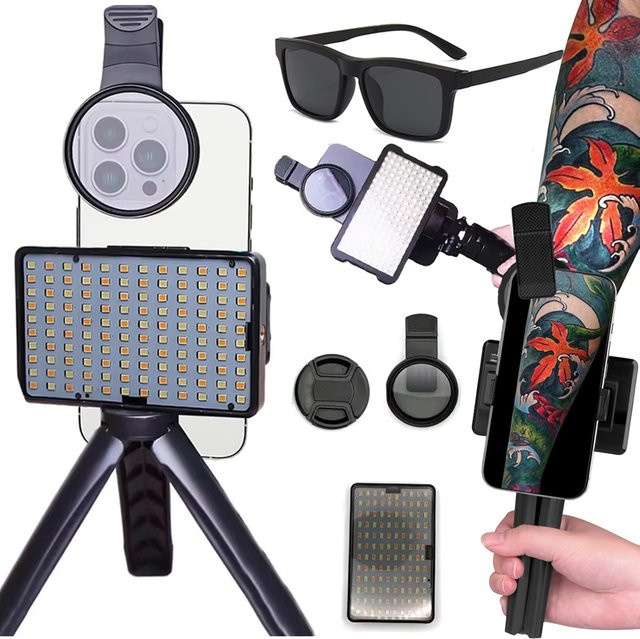 YUELONG CPL Handy Objektiv mit 52mm Polarisierendem Filter und 120 LED Perlen in Schwarz - Bild 1