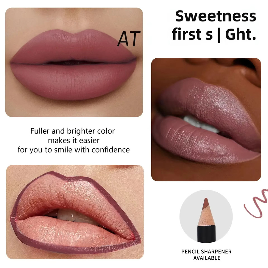 SHCOETY Lippenstift- und Lipliner-Set, 12 Farben, Nude, Matte - Bild 2