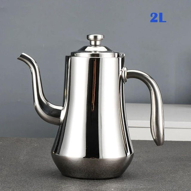 Yiran Furniture Teekanne aus Edelstahl im nordischen Stil mit Infuser, Gold oder Silber, 2,0 l - Bild 1