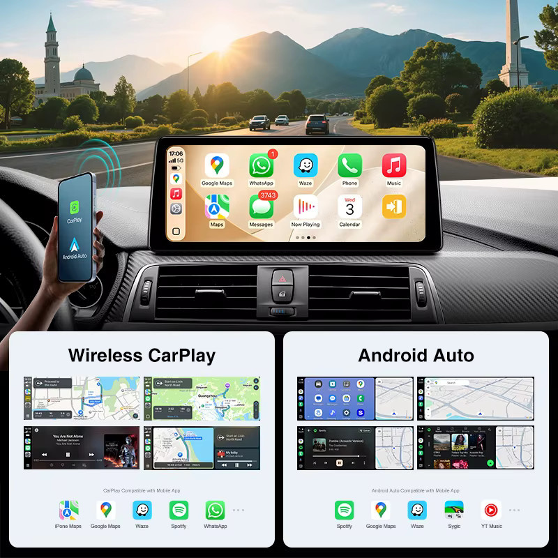 AINAVI Autoradio für BMW 3er F30 F31 F32 F33 F34 F35 F36 mit Android 13 Linux-System, kabelloses Carplay und Android Auto, HD IPS Touchscreen, GPS und Bluetooth, Schwarz - Bild 3