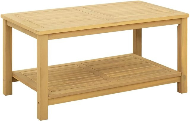 vidaXL Beistelltisch aus Massivholz Akazie in Braun, rustikales Design, B/T/H: 90 x 50 x 45 cm - Bild 1