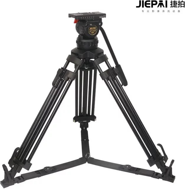 Jiepai V12T PRO Carbon-Videokamerastativ mit Fluid-Getriebekopf und 100mm Schale in Schwarz, Traglast 12kg - Bild 1