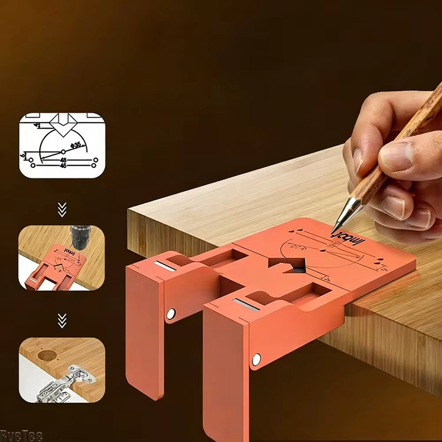 RveTee Magnetische Fixierplatte für die Scharniermontage in Orange – Tragbares Hilfswerkzeug für die Holzbearbeitung - Bild 3