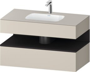 Duravit Einbauwaschtisch-Möbel-Set Qatego in Grau mit Konsolen-Waschtischunterbau, B/T/H: 100 x 55 x 60 cm - Bild 1