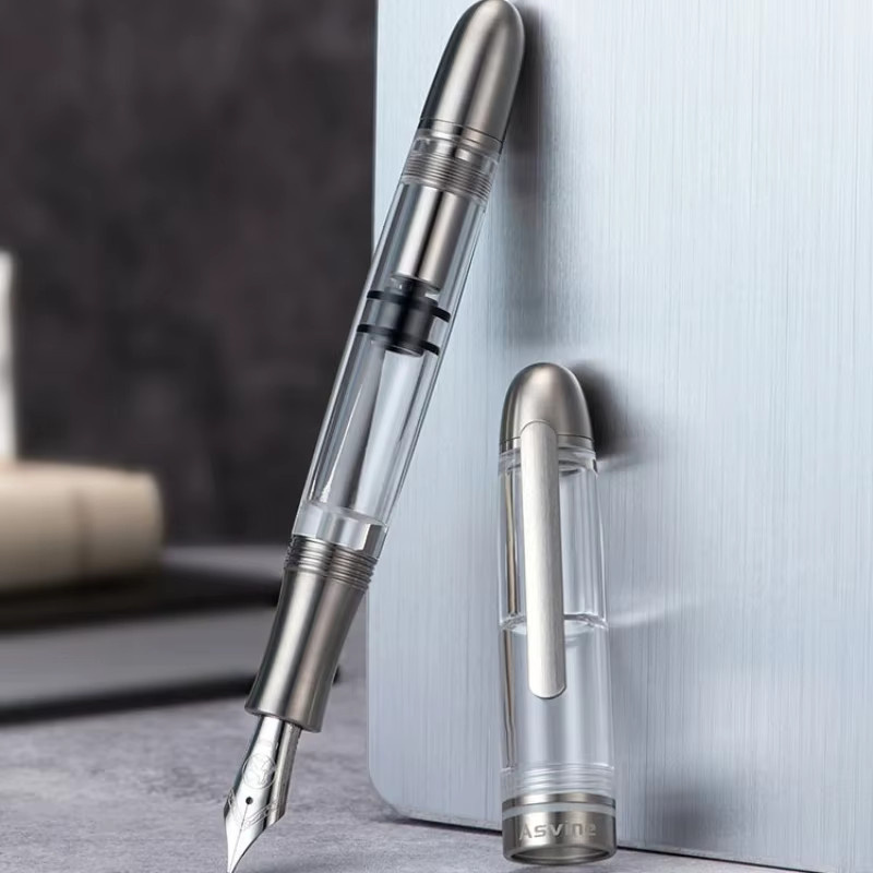 Asvine P36 Kolbenfüll-Füllfederhalter aus Titan und Acryl für Büro und Schule - Bild 2