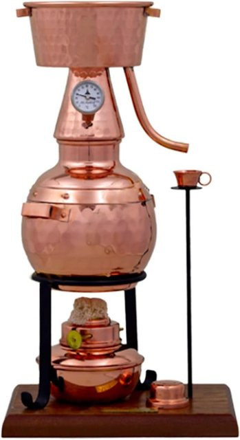 Alquitar Premium Destille in Braun mit Spiritusbrenner und Thermometer, 0,7 Liter - Bild 1