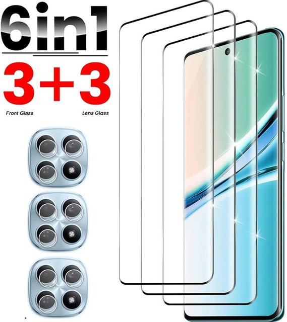 6er Set Displayschutzfolie aus gehärtetem Glas mit Kameraobjektivfolie für Xiaomi Redmi Note 15 4G/5G, Redmi Note 15 Pro 4G/5G und Redmi Note 15 Pro+ 5G Plus, transparent - Bild 1