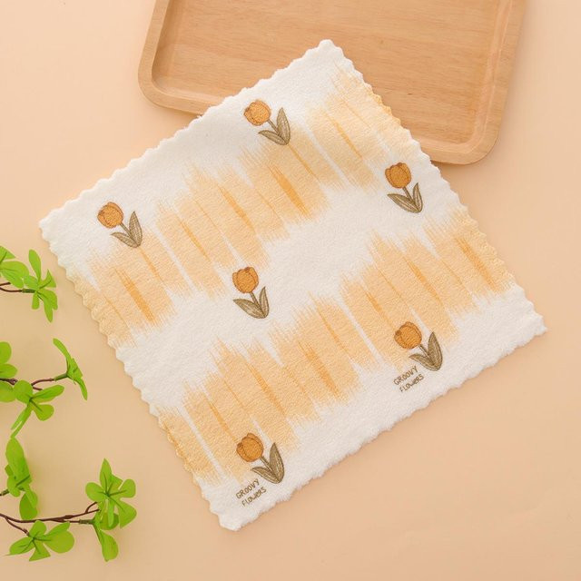 Chocolate Home Blumen-Badetuch für Erwachsene mit Hahnenfuß-Design, Gelb, B/B/H: 30 x 30 cm - Bild 1