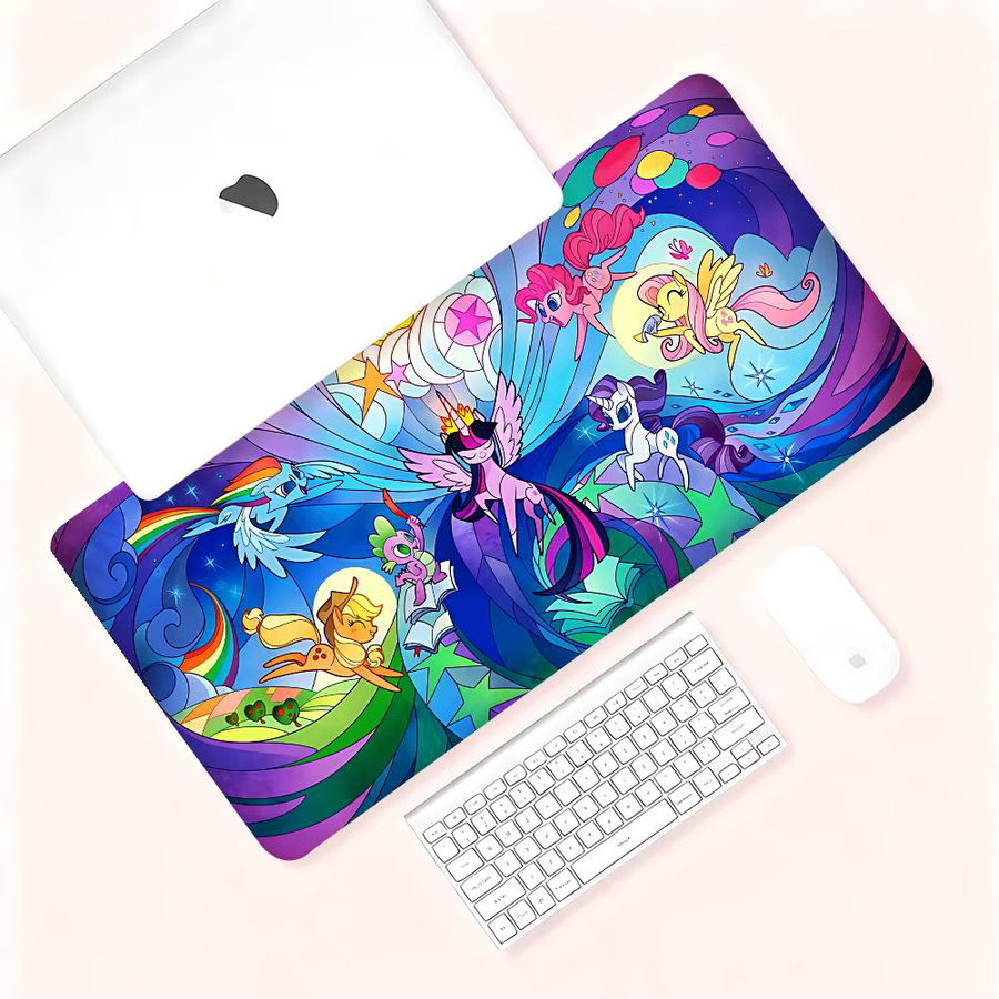 KAYOU Klassisches Mauspad My Little Pony Design in Multicolour als große Schreibtischunterlage für Laptop und Tastatur - Bild 4