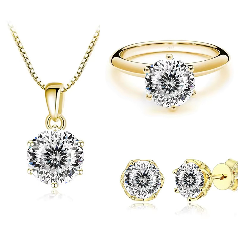 JoyceJelly Schmuckset, 925 Silber, vergoldet, Moissanit, Damen - Bild 1