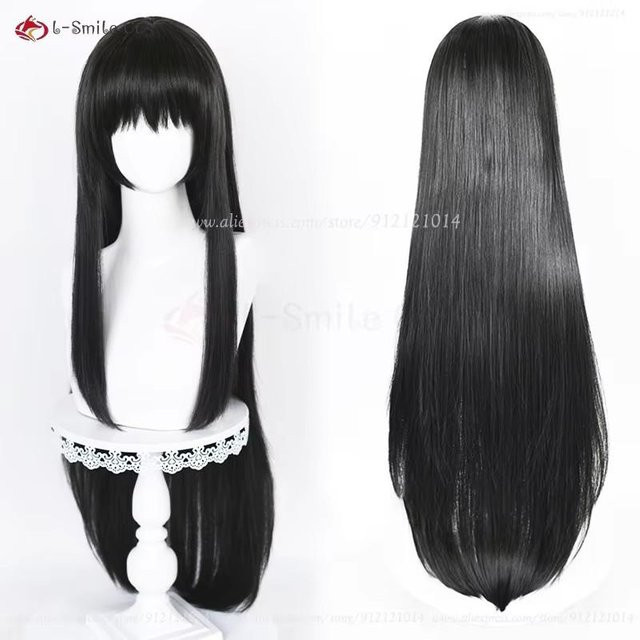 Akemi Homura Cosplay-Perücke, 90 cm, Schwarz, mit Perückenkappe, Unisex - Bild 1