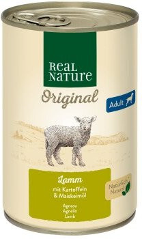 REAL NATURE Nassfutter Hund Adult Lamm mit Kartoffeln 6 x 400 g - Bild 1