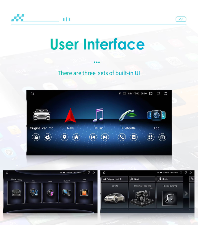 Hizpo Android 14 Autoradio mit 4G AI System und GPS für Mercedes Benz E-Klasse W212 2009–2016, Multimedia-Video-Player in Schwarz - Bild 3