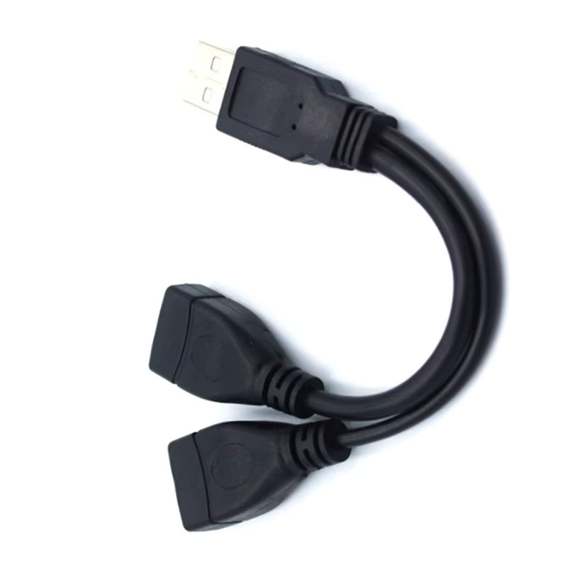 Mrgabwte USB 2.0 Doppel-Splitter-Adapterkabel 1 auf 2, Schwarz - Bild 5