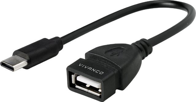 SBS USB-C auf USB-A Adapter in Schwarz, Länge: 0,1 m - Bild 1