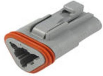 TE Connectivity DT06-3S Rundstecker Buchse DT Serie, gerade, 3 Polzahl, grau - Bild 1