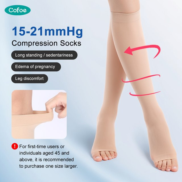 Cofoe Kompressionssocken, zehenloser Stützschlauch, Unisex - Bild 1