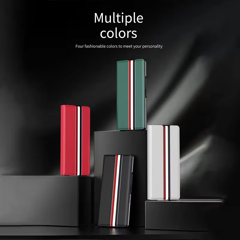 Lederhülle mit Kartenfach für Samsung Galaxy Fold8 Ultra, Fold7, Fold6, Fold5, Fold4 und Fold3 in Schwarz mit Vollschutz und Fingerabdrucksensor - Bild 3