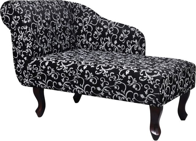 vidaXL Chaiselongue aus Stoff in Schwarz und Weiß mit Holzrahmen - Bild 3